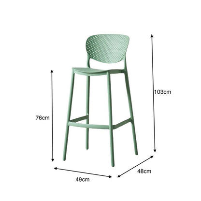 Silla para Bar Río, Color Verde Olivo, Diseño Moderno, vista lateral