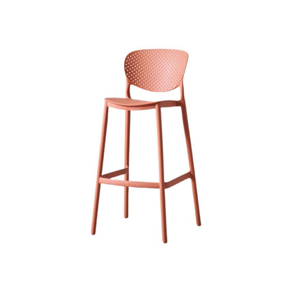 Silla para bar Río color terracota en polipropileno, asiento a 76 cm - detalle de acabado