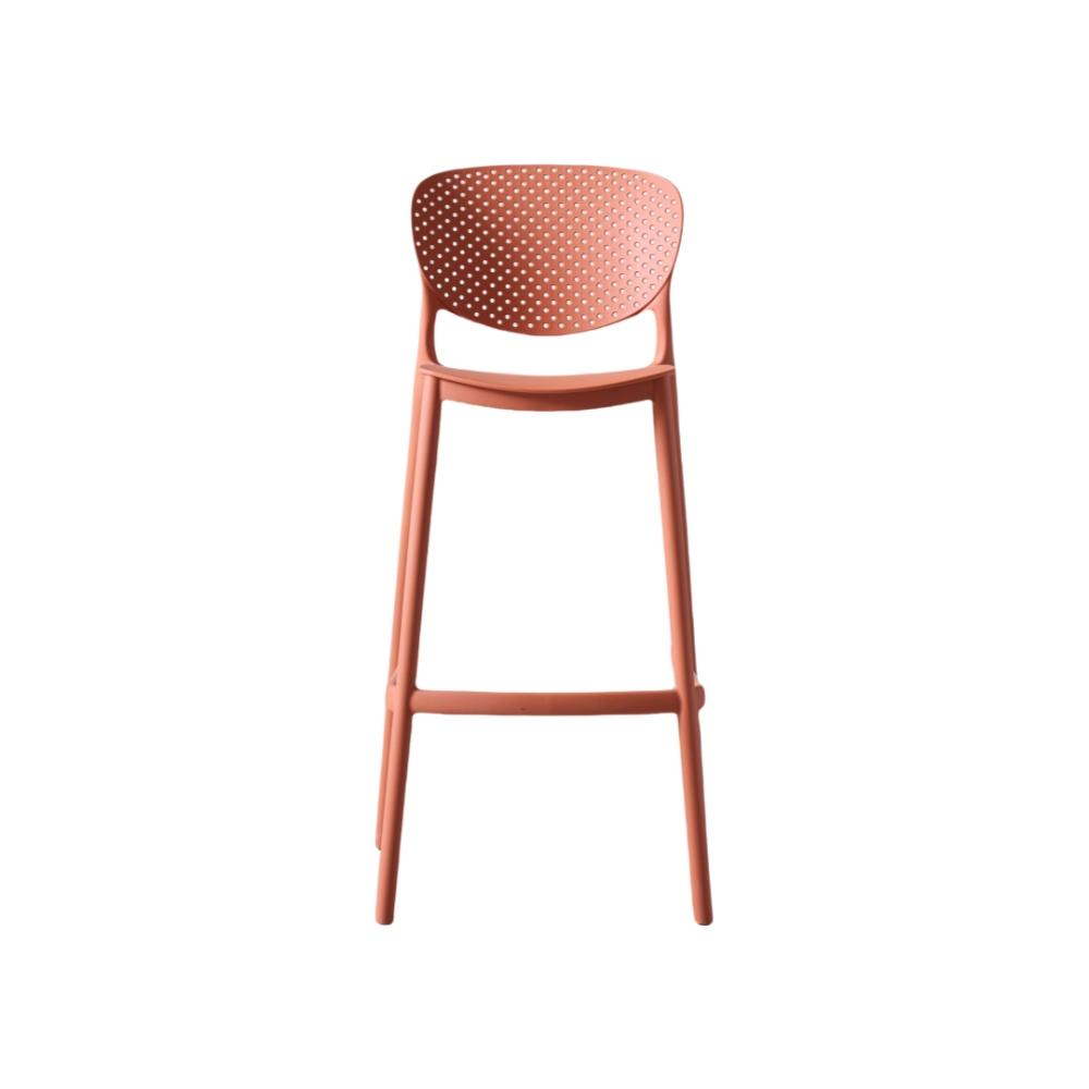 Silla para bar Río color terracota en polipropileno, asiento a 76 cm