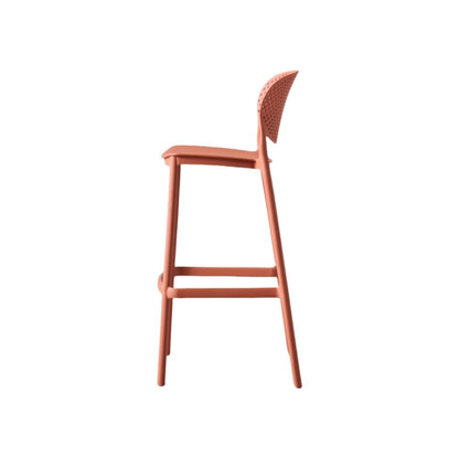 Silla para bar Río color terracota en polipropileno, asiento a 76 cm - vista frontal