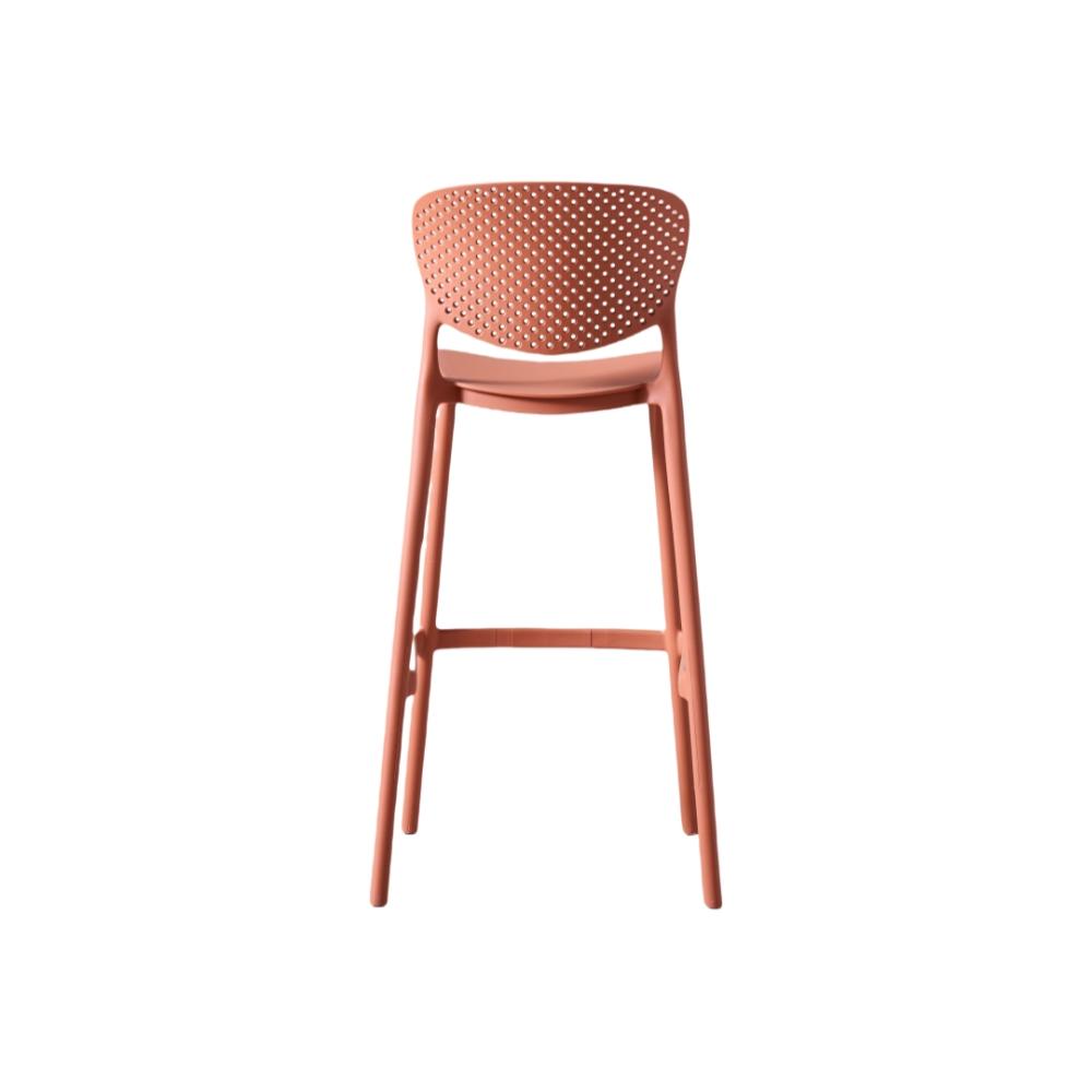 Silla para bar Río color terracota en polipropileno, asiento a 76 cm - detalle
