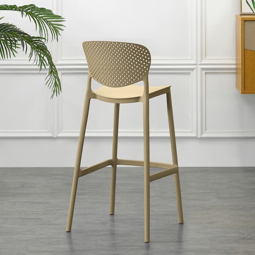 Set de 4 Sillas para Bar Río, Color Khaki, Diseño Moderno