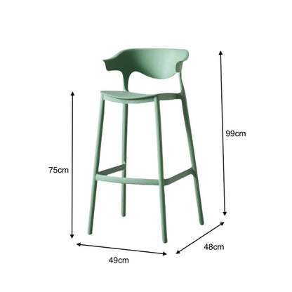 Silla para bar Elena verde oliva en polipropileno 99 cm - en ambiente