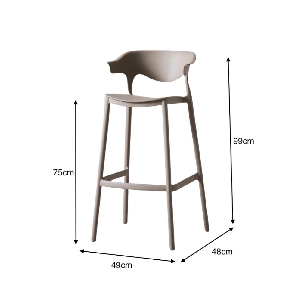 Combo de Cocina Ébano, Incluye Barra de Cocina y Dos Silla para Barra café claro y blanco, abierto