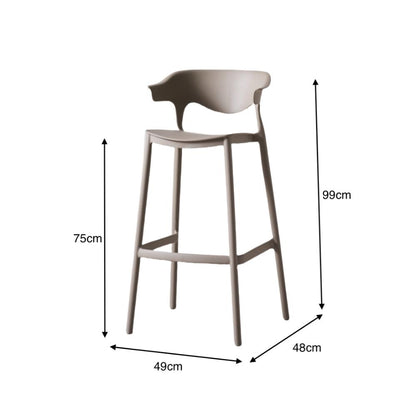 Silla para barra Elena color taupe en polipropileno - en ambiente