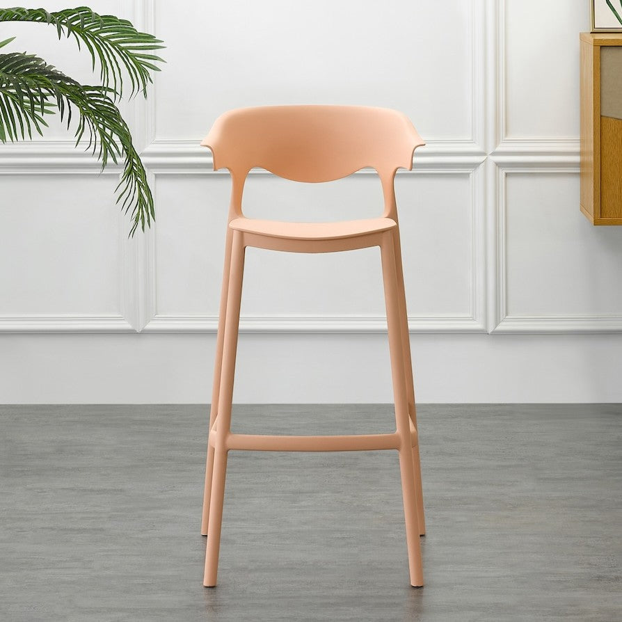 Silla para Bar Elena, Color Mandarina, Diseño Moderno
