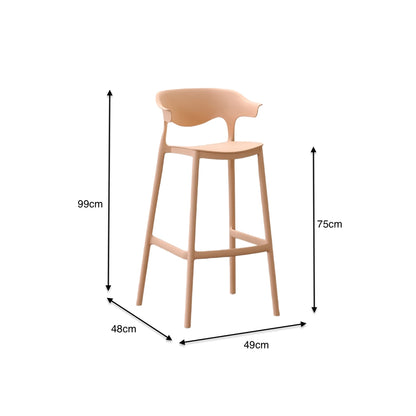 Silla para Bar Elena, Color Mandarina, Diseño Moderno