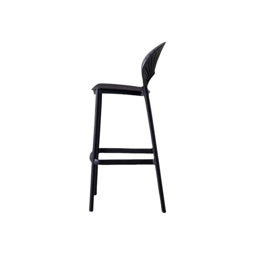 Silla para Bar Paraíso, Color Negro, Diseño Moderno, vista superior