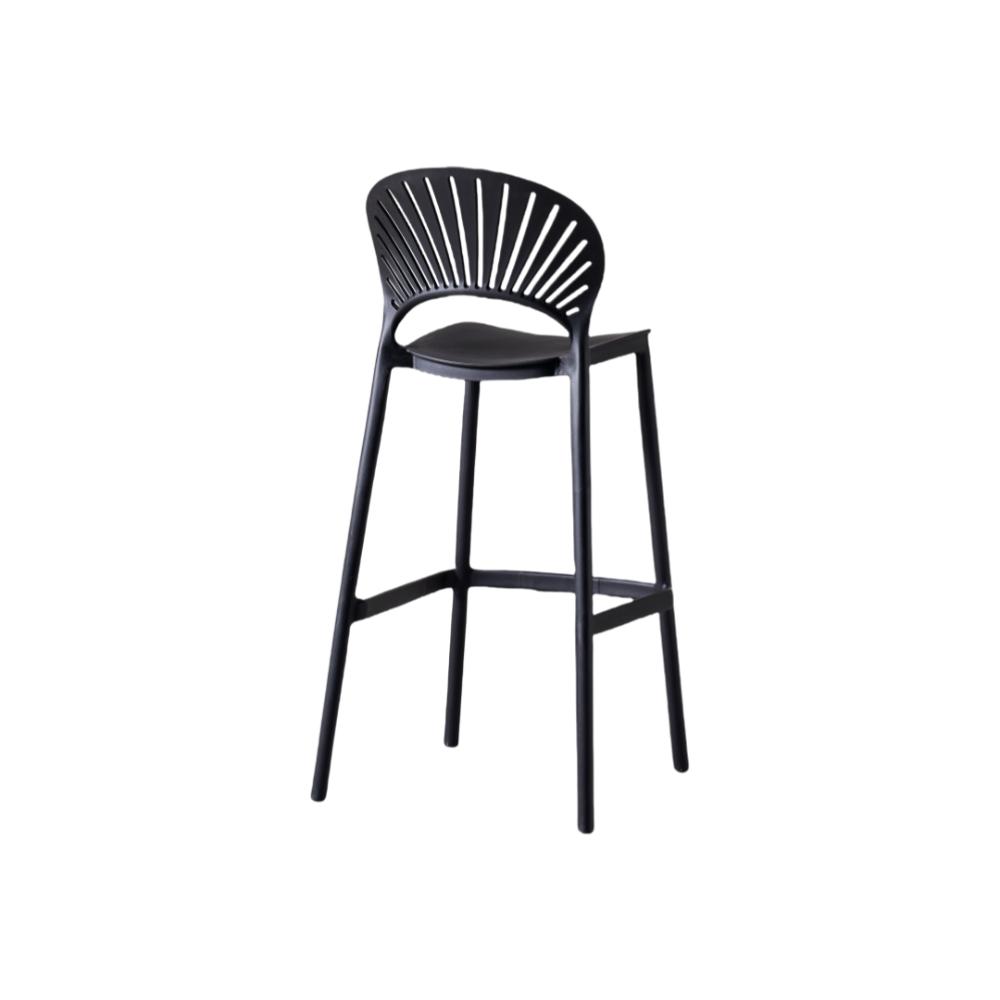 Silla para Bar Paraíso, Color Negro, Diseño Moderno, abierto