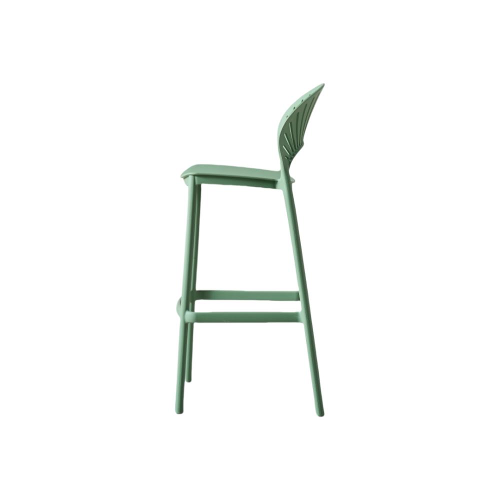 Silla para Bar Paraíso, Color Verde Olivo, Diseño Moderno, abierto