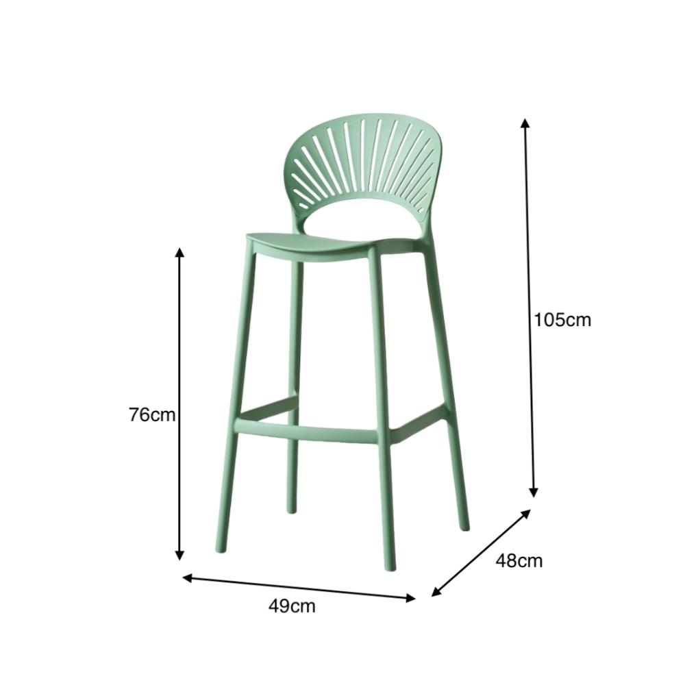 Silla para Bar Paraíso, Color Verde Olivo, Diseño Moderno, detalle de patas