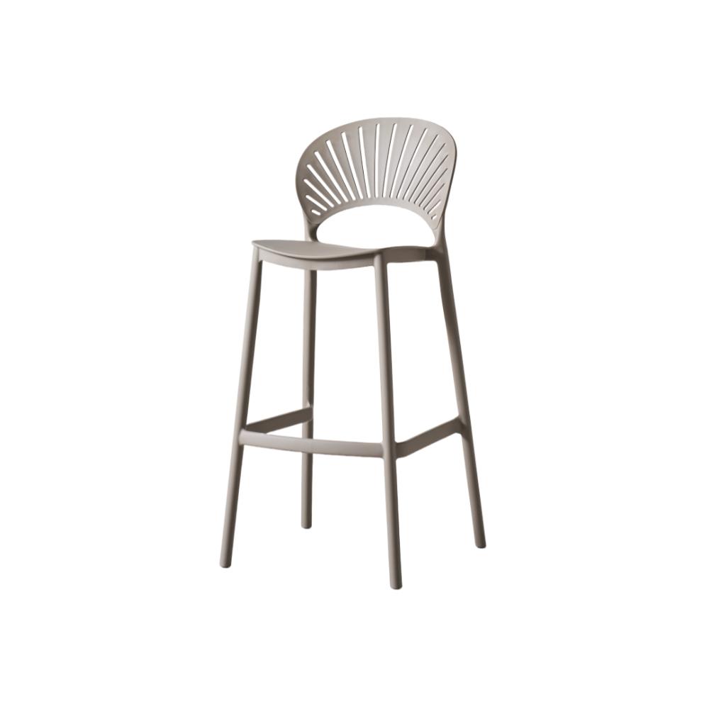 Silla para Bar Paraíso, Color Taupe, Diseño Moderno, detalle de acabado