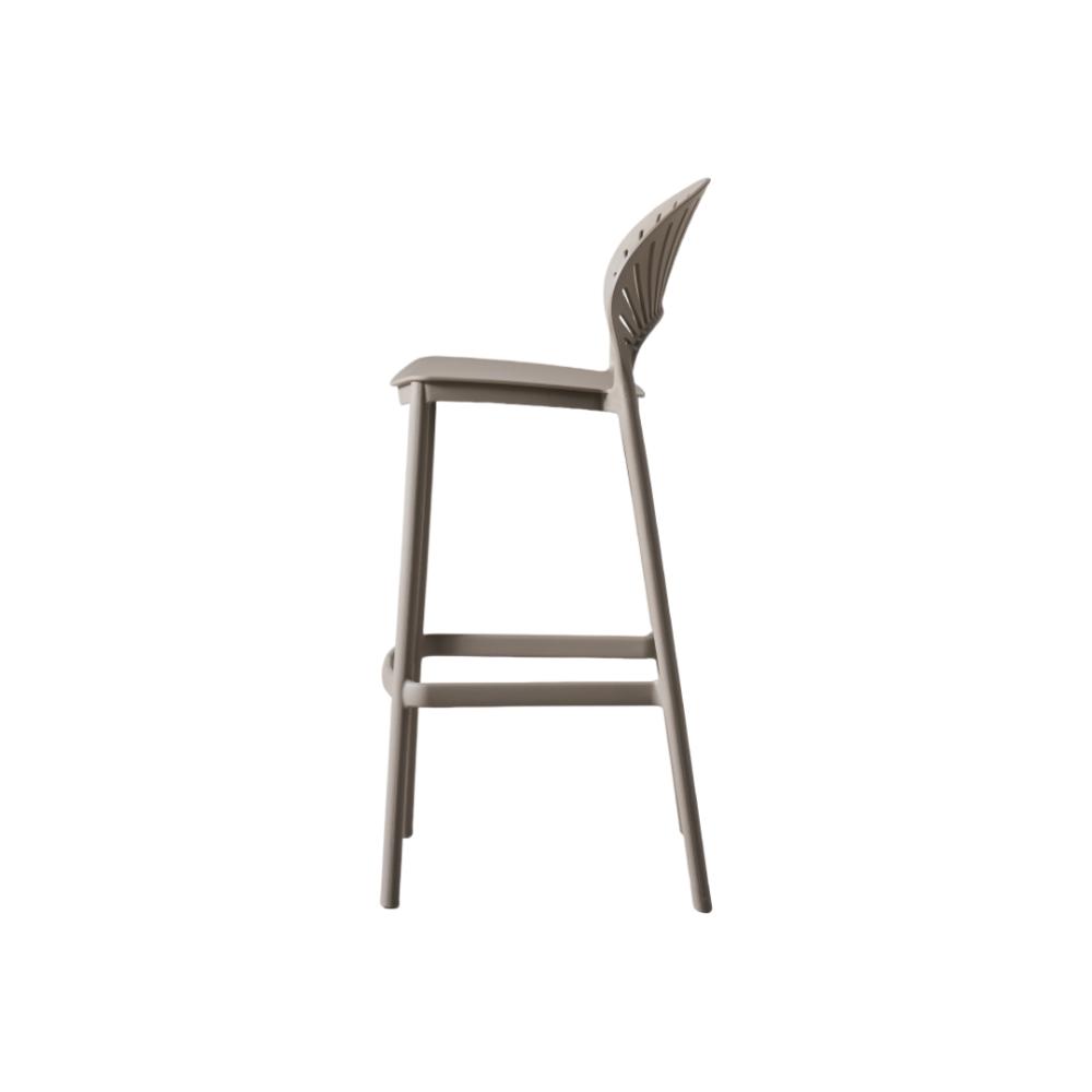 Silla para Bar Paraíso, Color Taupe, Diseño Moderno, abierto