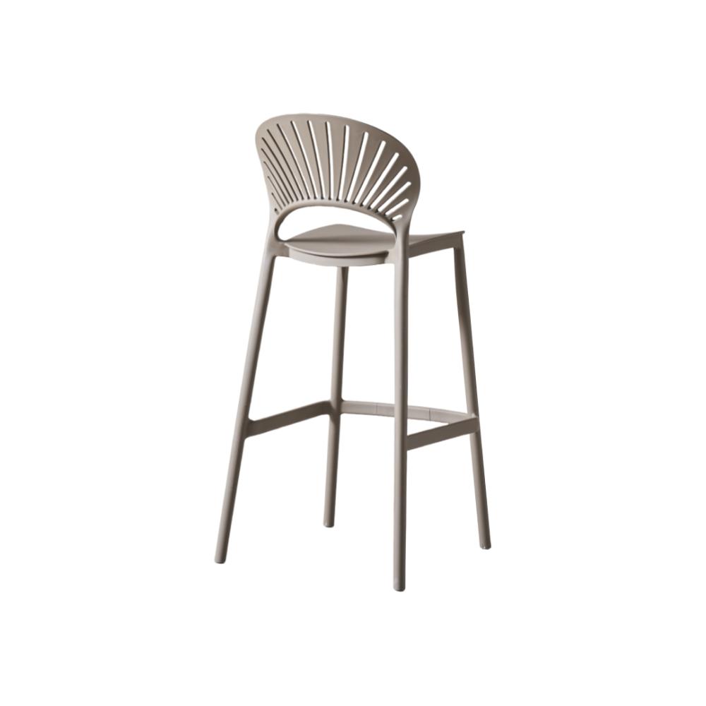 Silla para Bar Paraíso, Color Taupe, Diseño Moderno, detalle interior