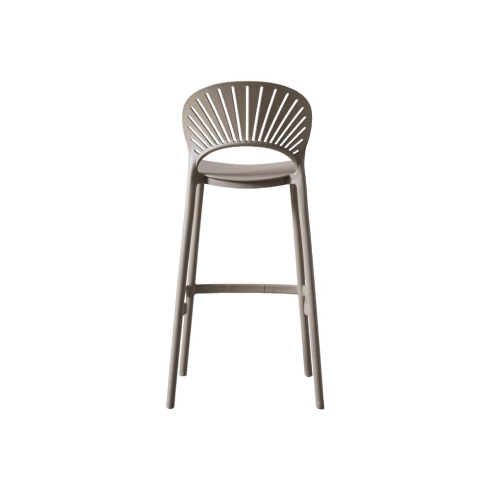 Silla para Bar Paraíso, Color Taupe, Diseño Moderno, vista en perspectiva