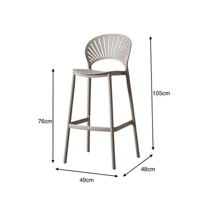 Silla para Bar Paraíso, Color Taupe, Diseño Moderno, detalle de patas