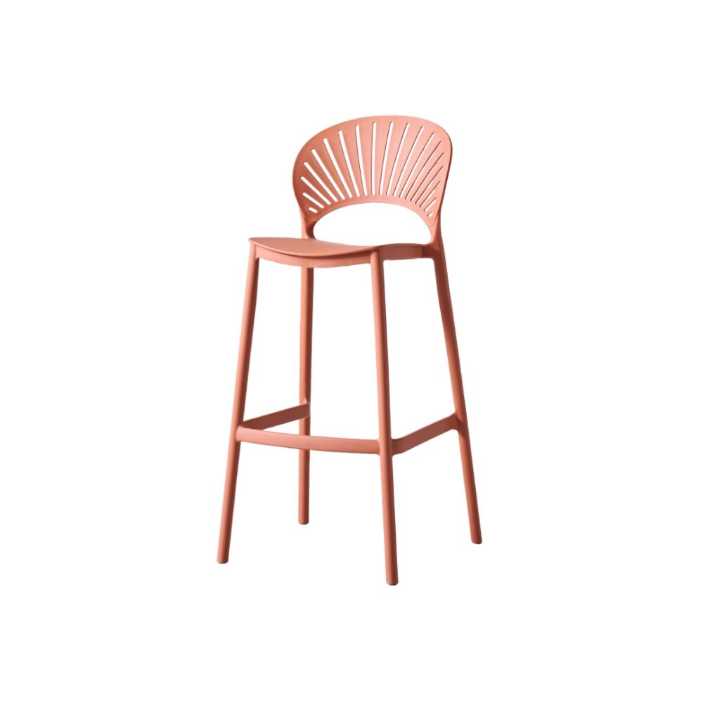 Silla para Bar Paraíso, Color Terracota, Diseño Moderno, detalle de acabado