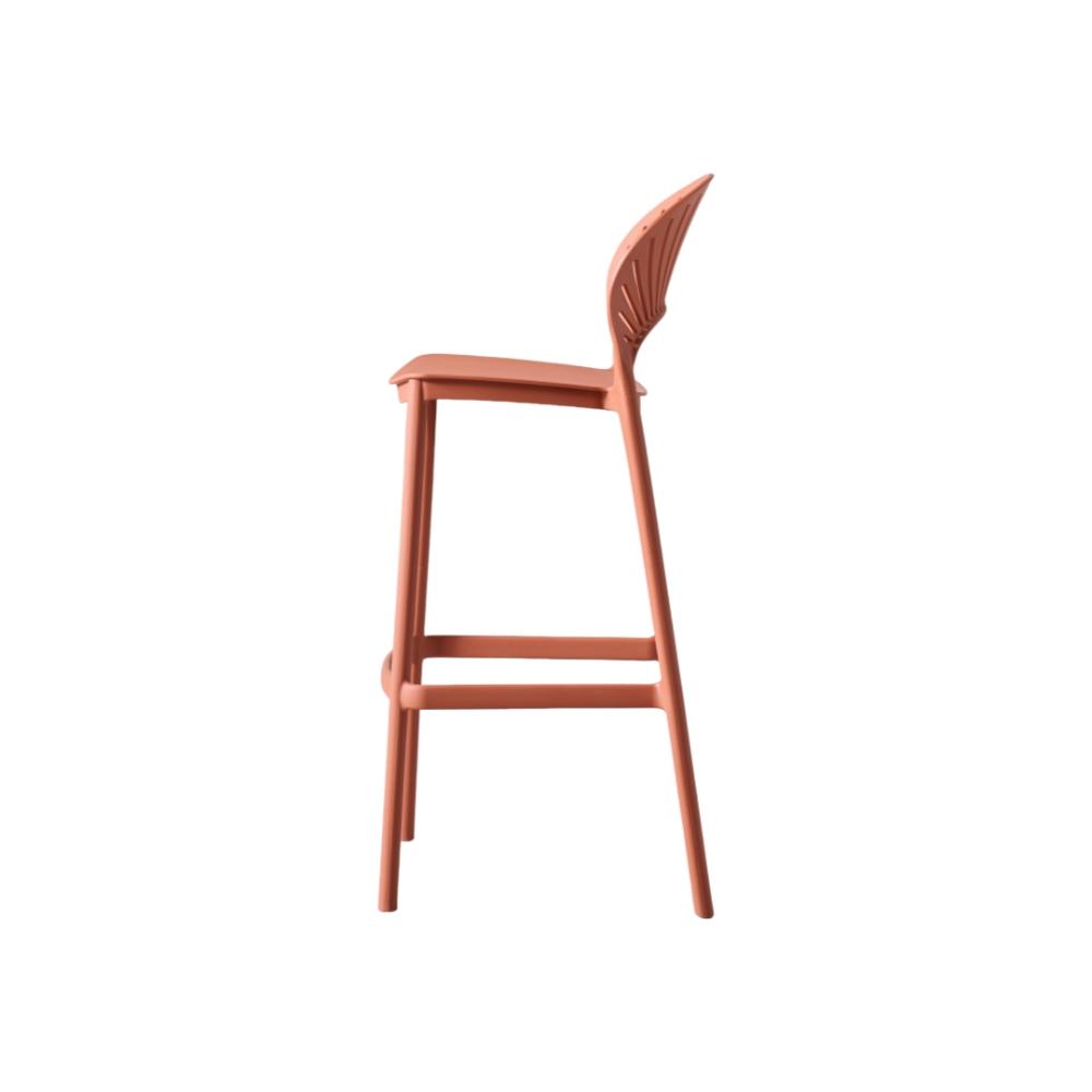 Silla para Bar Paraíso, Color Terracota, Diseño Moderno, abierto
