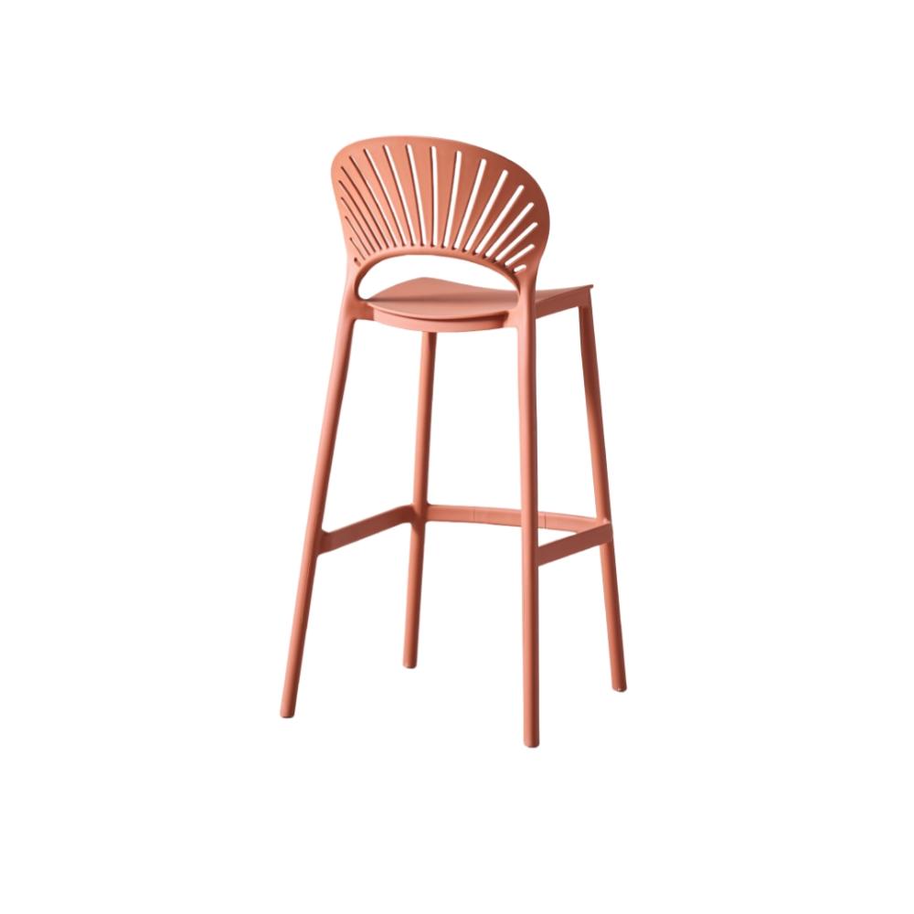 Silla para Bar Paraíso, Color Terracota, Diseño Moderno, detalle interior