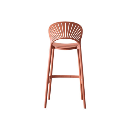 Silla para Bar Paraíso, Color Terracota, Diseño Moderno, vista en perspectiva