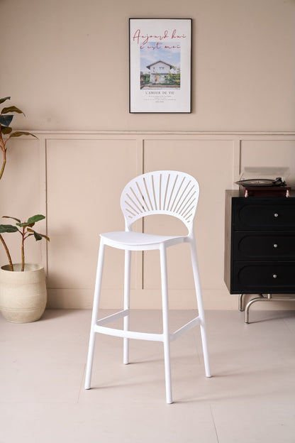 Silla para Bar Paraíso, Color Blanco, Diseño Moderno