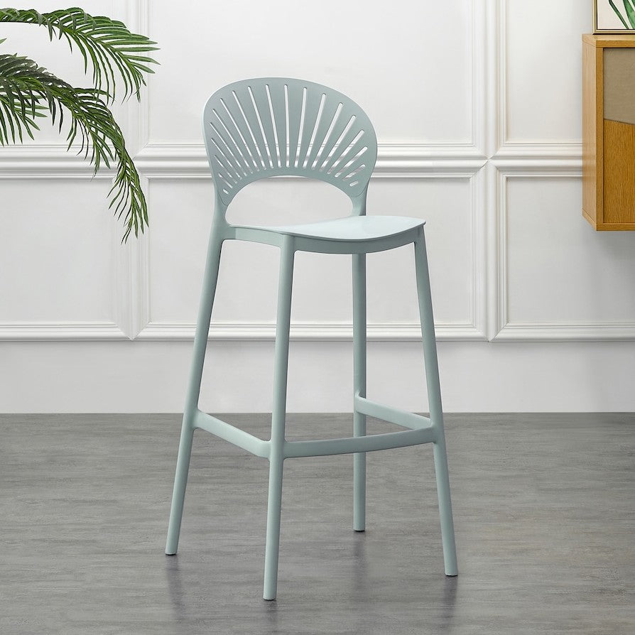 Set de 4 Sillas para Bar Paraíso, Color Azul Claro, Diseño Moderno