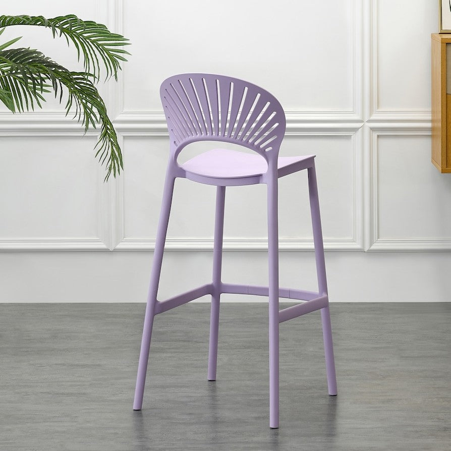 Silla para Bar Paraíso, Color Lila, Diseño Moderno