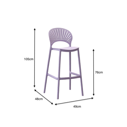 Silla para Bar Paraíso, Color Lila, Diseño Moderno