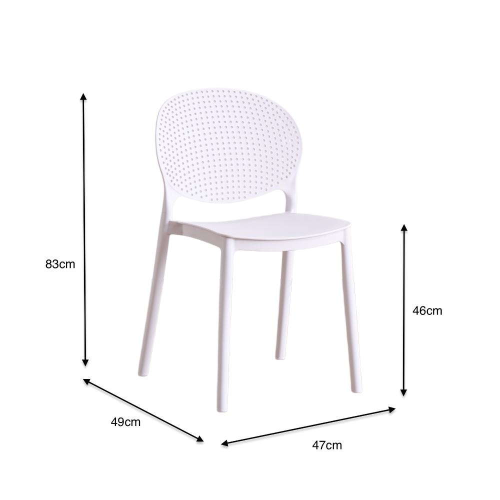 Silla Florida, Color Blanco, con Espaldar y Diseño Moderno X4