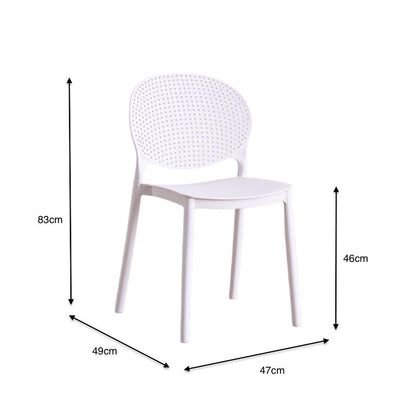 Silla Florida, Color Blanco, con Espaldar y Diseño Moderno X4