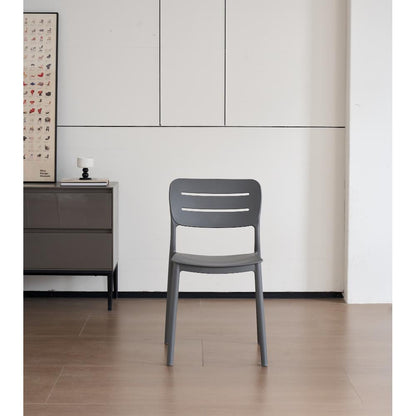 Set de 4 Sillas Harriman, Gris Oscuro, con Medio Espaldar y Diseño Minimalista