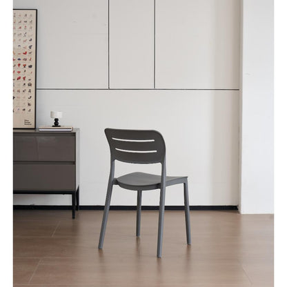 Set de 4 Sillas Harriman, Gris Oscuro, con Medio Espaldar y Diseño Minimalista
