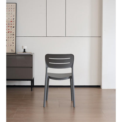 Set de 6 Sillas Harriman, Gris Oscuro, con Medio Espaldar y Diseño Minimalista