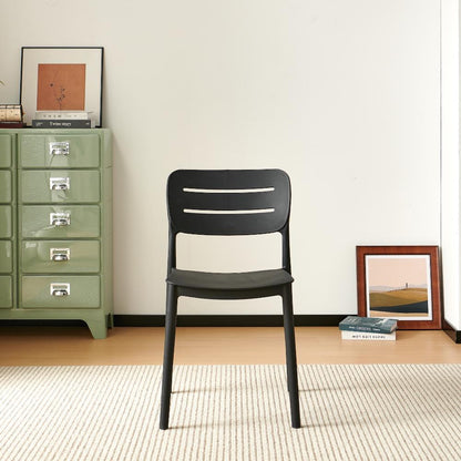 Set de 6 Sillas Harriman, Negro, con Medio Espaldar y Diseño Minimalista