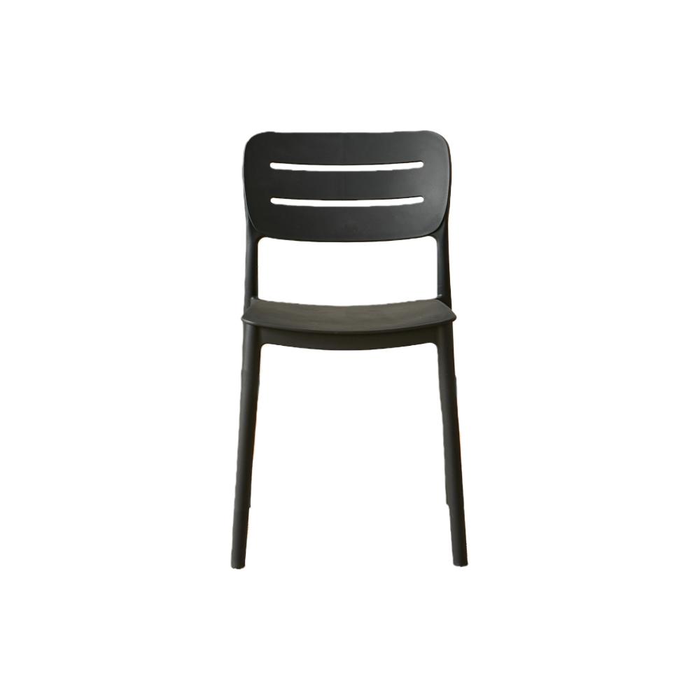 Set de 4 Sillas Harriman, Negro, con Medio Espaldar y Diseño Minimalista