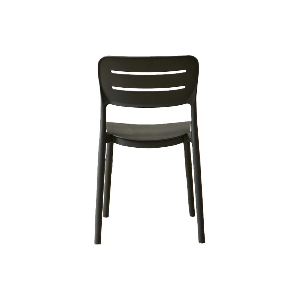 Set de 2 Sillas Harriman, Negro, con Medio Espaldar y Diseño Minimalista