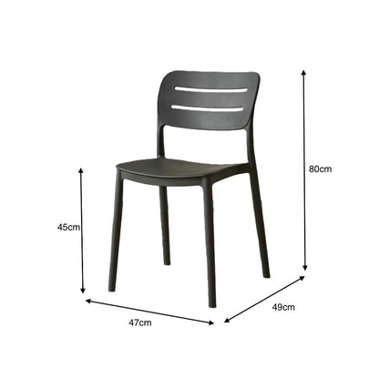 Set de 2 Sillas Harriman, Negro, con Medio Espaldar y Diseño Minimalista