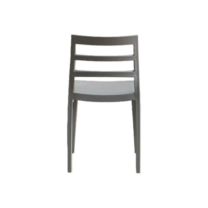 Set de 6 Sillas New York, Gris Oscuro, con Espaldar en Líneas y Diseño Minimalista