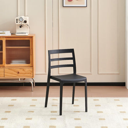 Silla New York, Negro, con Espaldar en Líneas y Diseño Minimalista, vista frontal