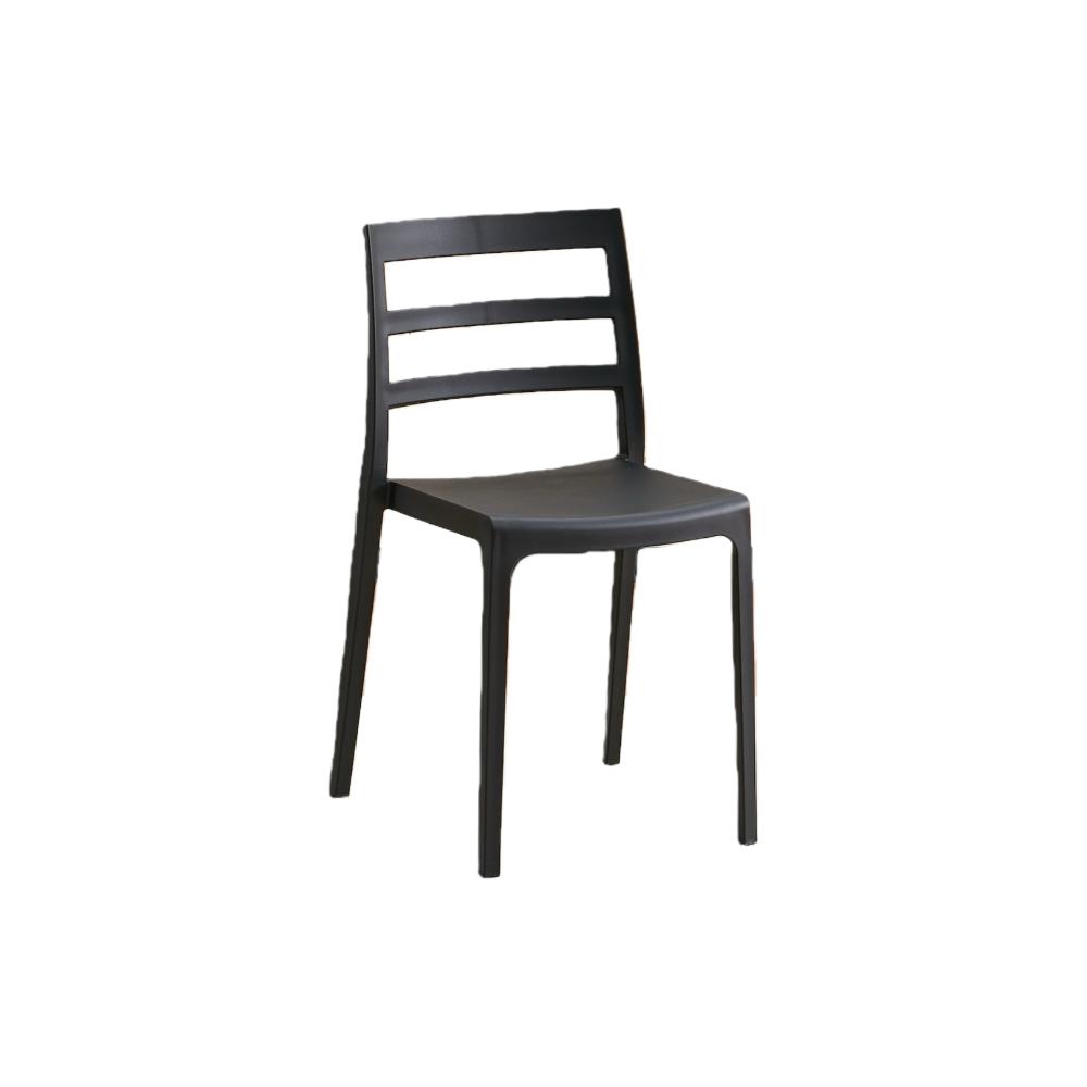 Silla New York, Negro, con Espaldar en Líneas y Diseño Minimalista, medidas