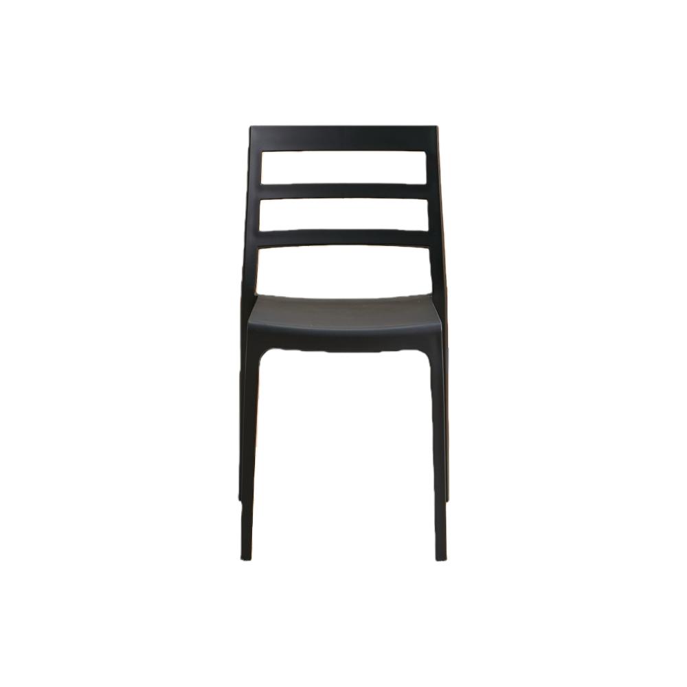 Silla New York, Negro, con Espaldar en Líneas y Diseño Minimalista, detalle de acabado