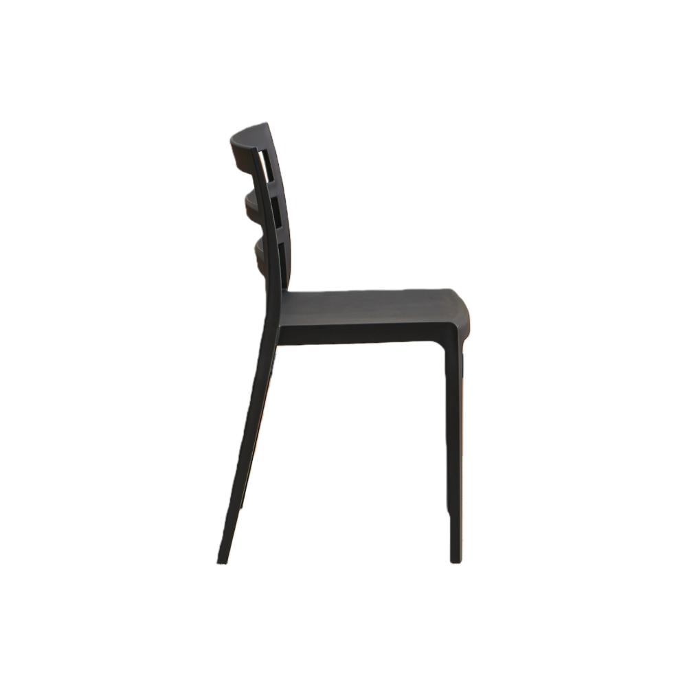 Silla New York, Negro, con Espaldar en Líneas y Diseño Minimalista, vista superior