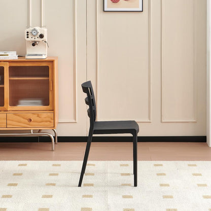 Silla New York, Negro, con Espaldar en Líneas y Diseño Minimalista, vista lateral