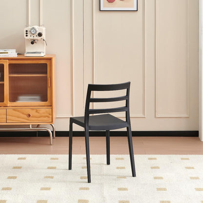 Silla New York, Negro, con Espaldar en Líneas y Diseño Minimalista, vista posterior
