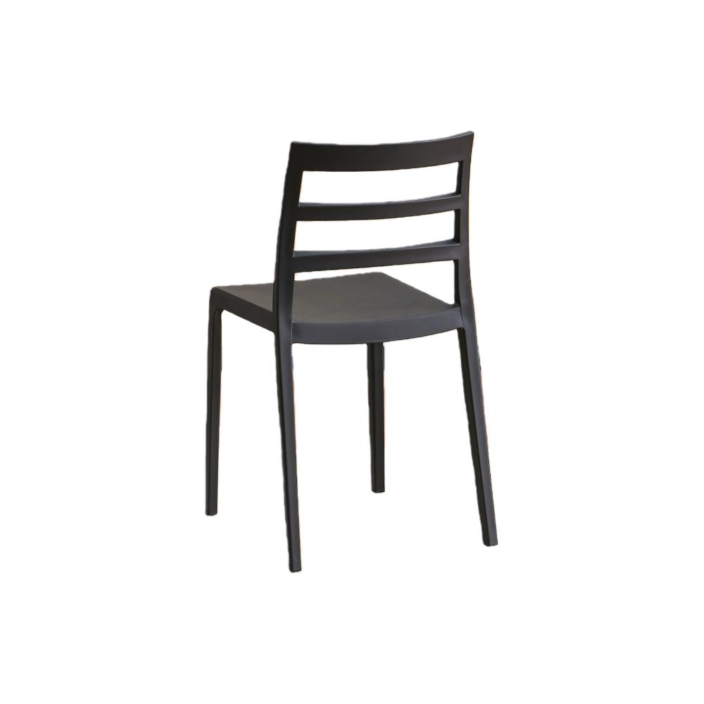 Silla New York, Negro, con Espaldar en Líneas y Diseño Minimalista, abierto