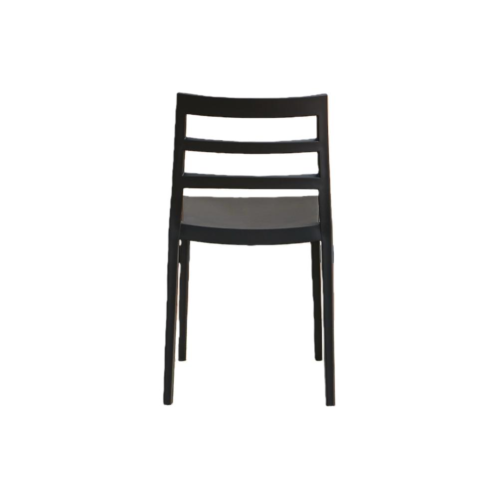Silla New York, Negro, con Espaldar en Líneas y Diseño Minimalista, detalle interior