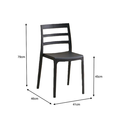 Silla New York, Negro, con Espaldar en Líneas y Diseño Minimalista, vista en perspectiva