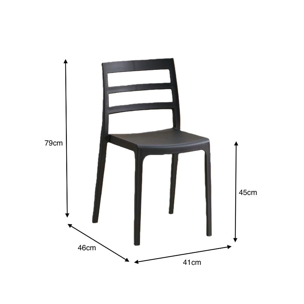 Silla New York, Negro, con Espaldar en Líneas y Diseño Minimalista, vista en perspectiva