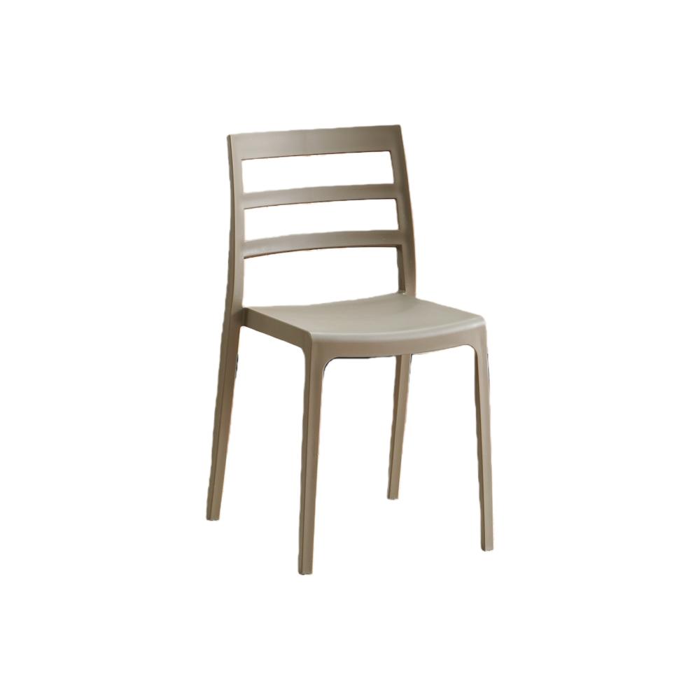 Set de 6 Sillas New York, Taupe, con Espaldar en Líneas y Diseño Minimalista