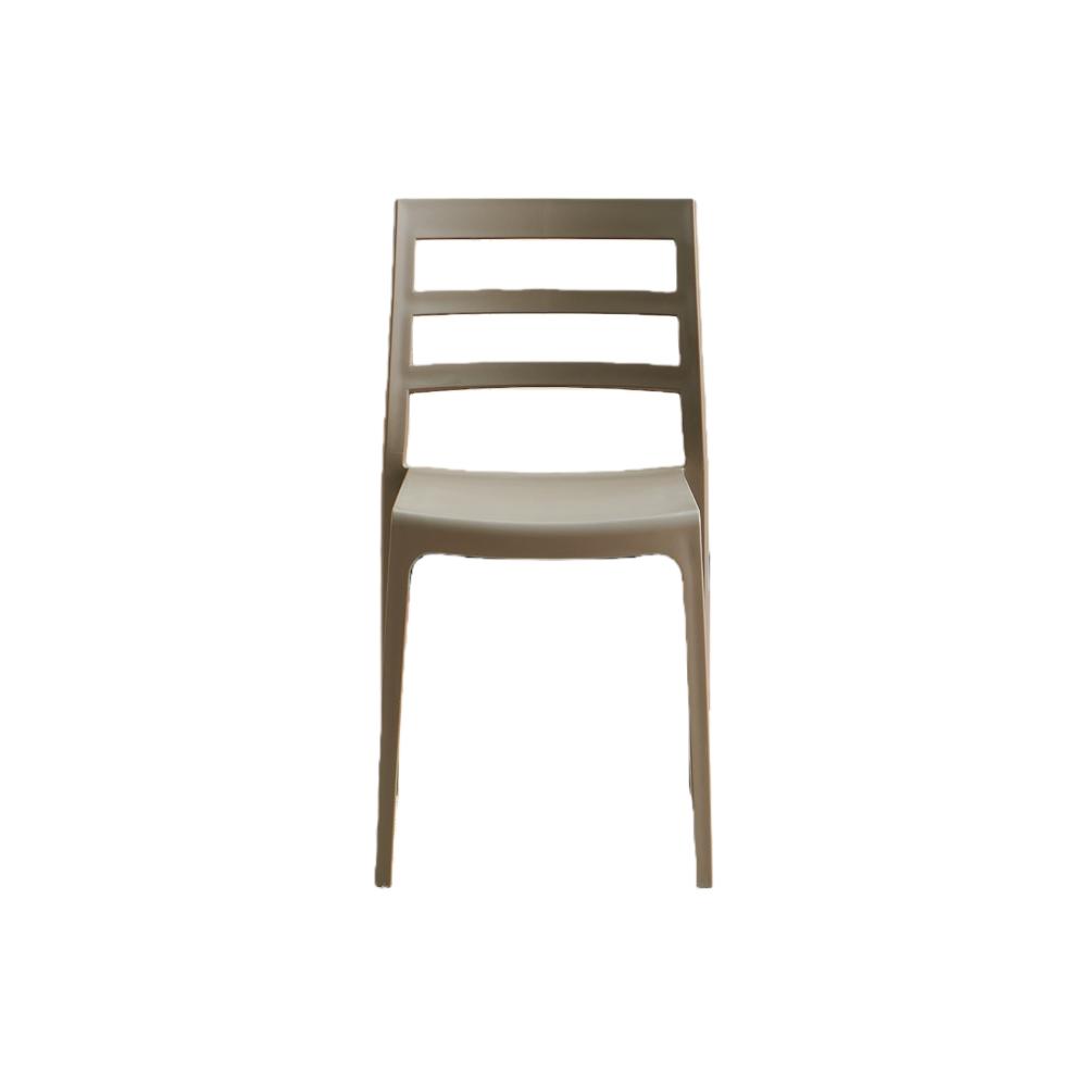 Set de 2 Sillas New York, Taupe, con Espaldar en Líneas y Diseño Minimalista